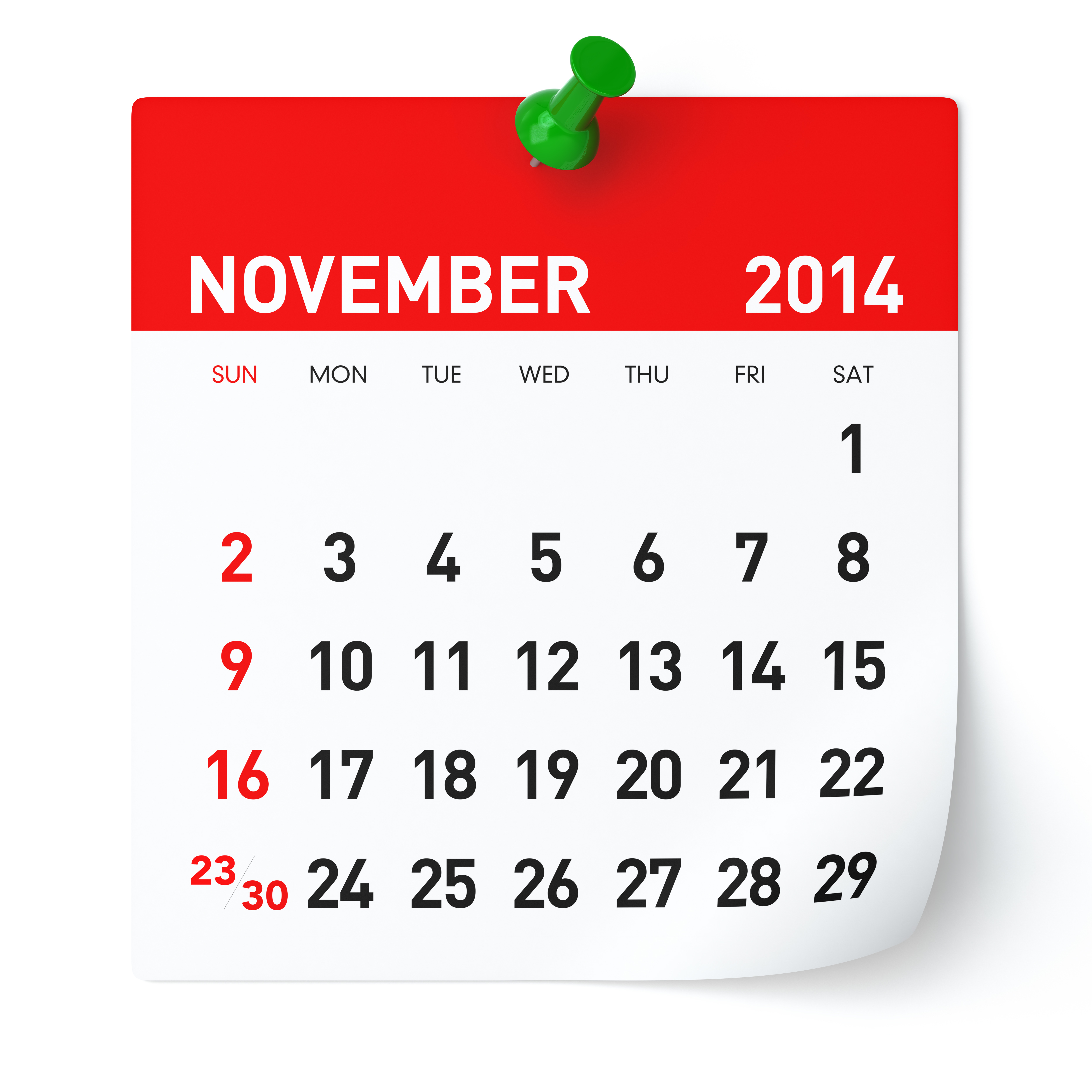 November 2014 Calendar Birdchat